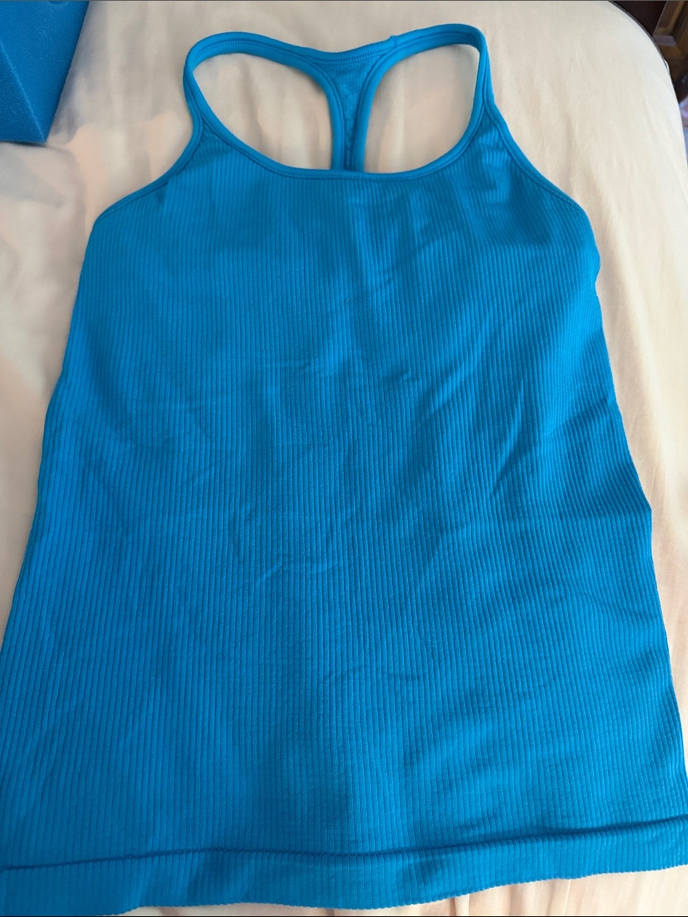 Athleta Ribbed Racerback Tank in Bright Blue